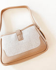 Beige Leather Shoulder Bag