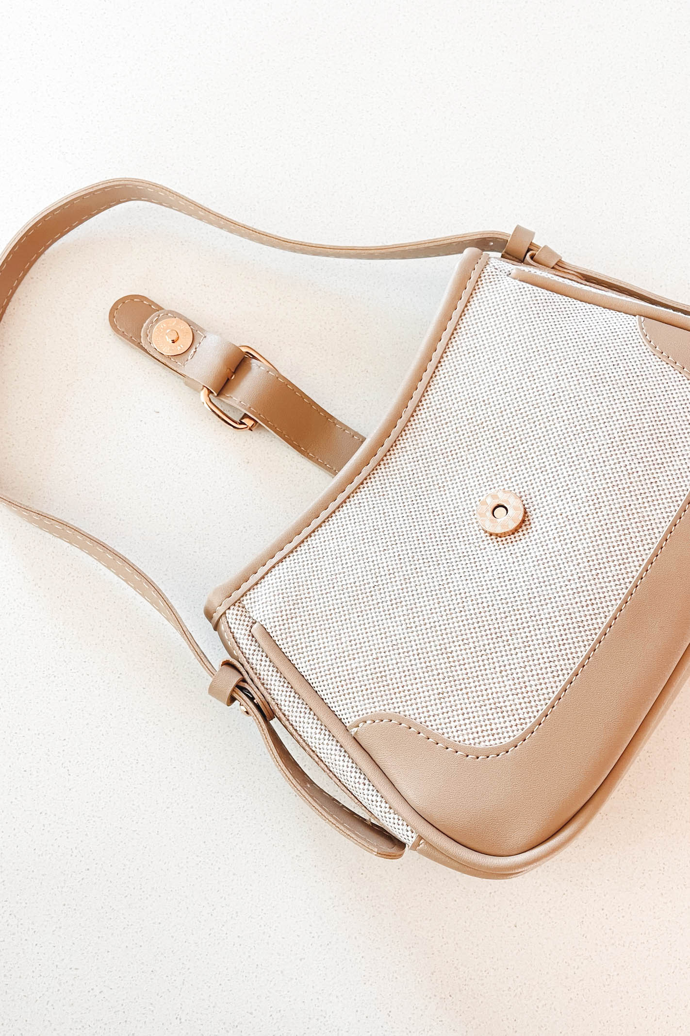 Beige Leather Shoulder Bag