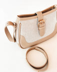 Beige Leather Shoulder Bag