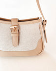 Beige Leather Shoulder Bag