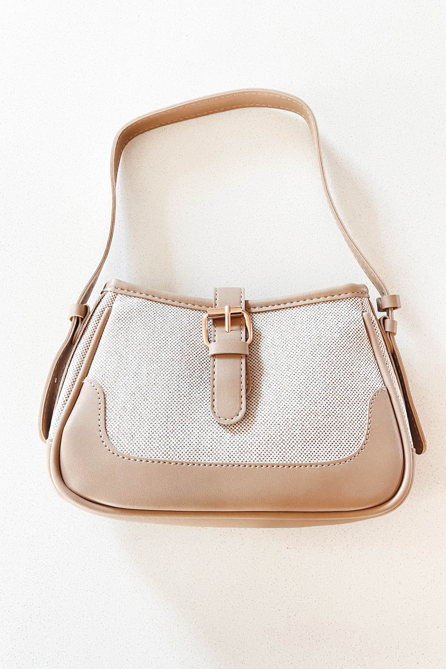 Beige Leather Shoulder Bag