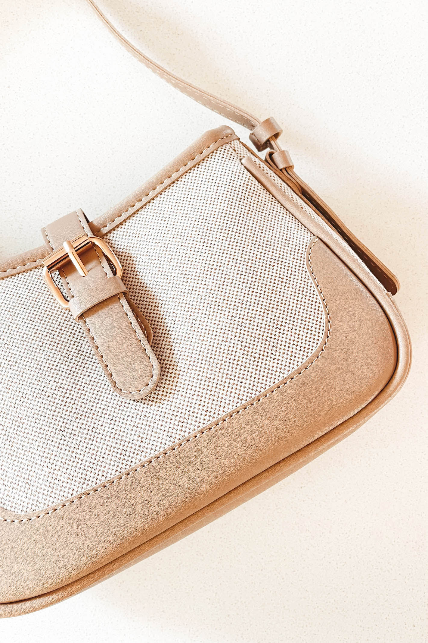 Beige Leather Shoulder Bag