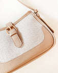 Beige Leather Shoulder Bag