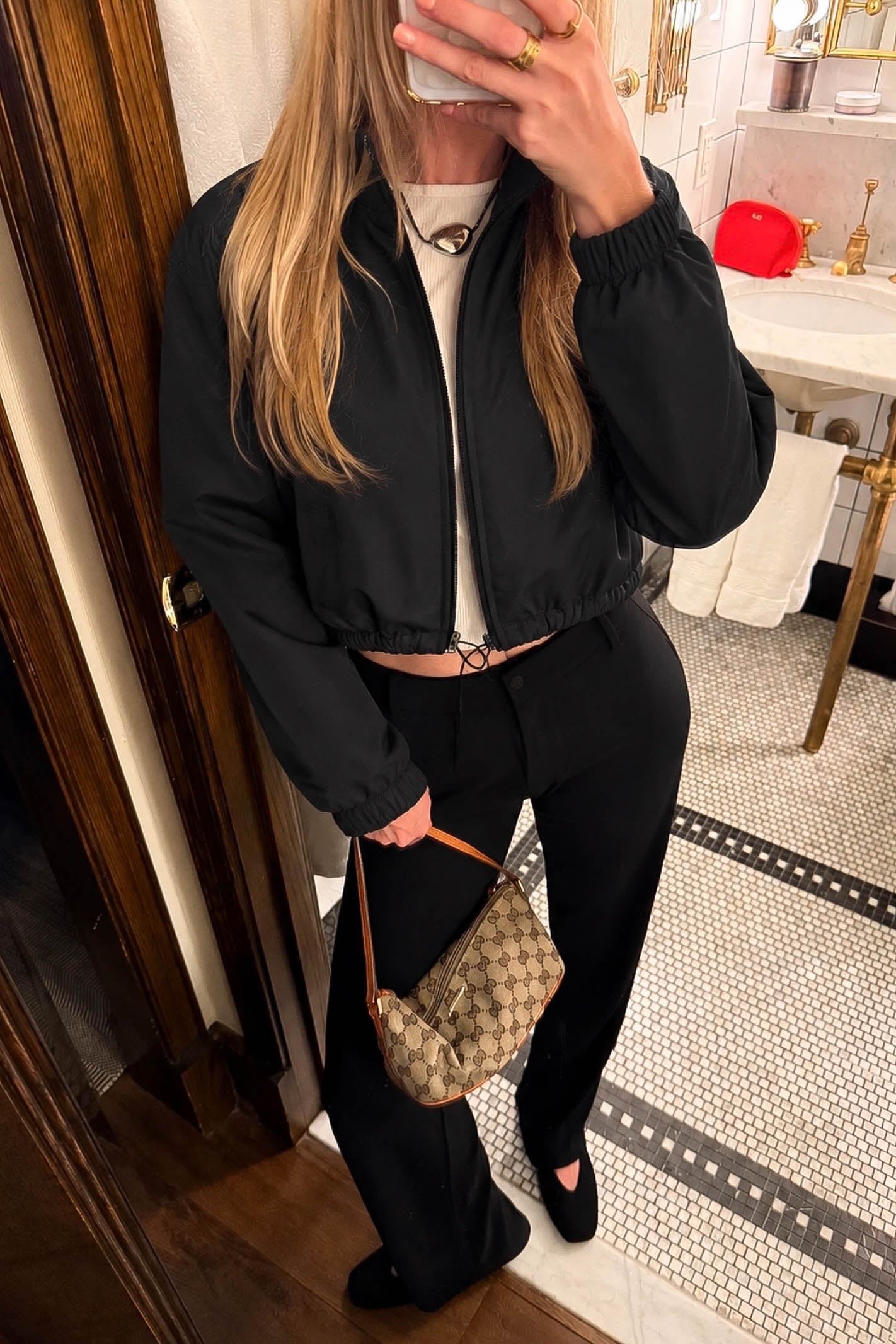 Cropped black sports jacket