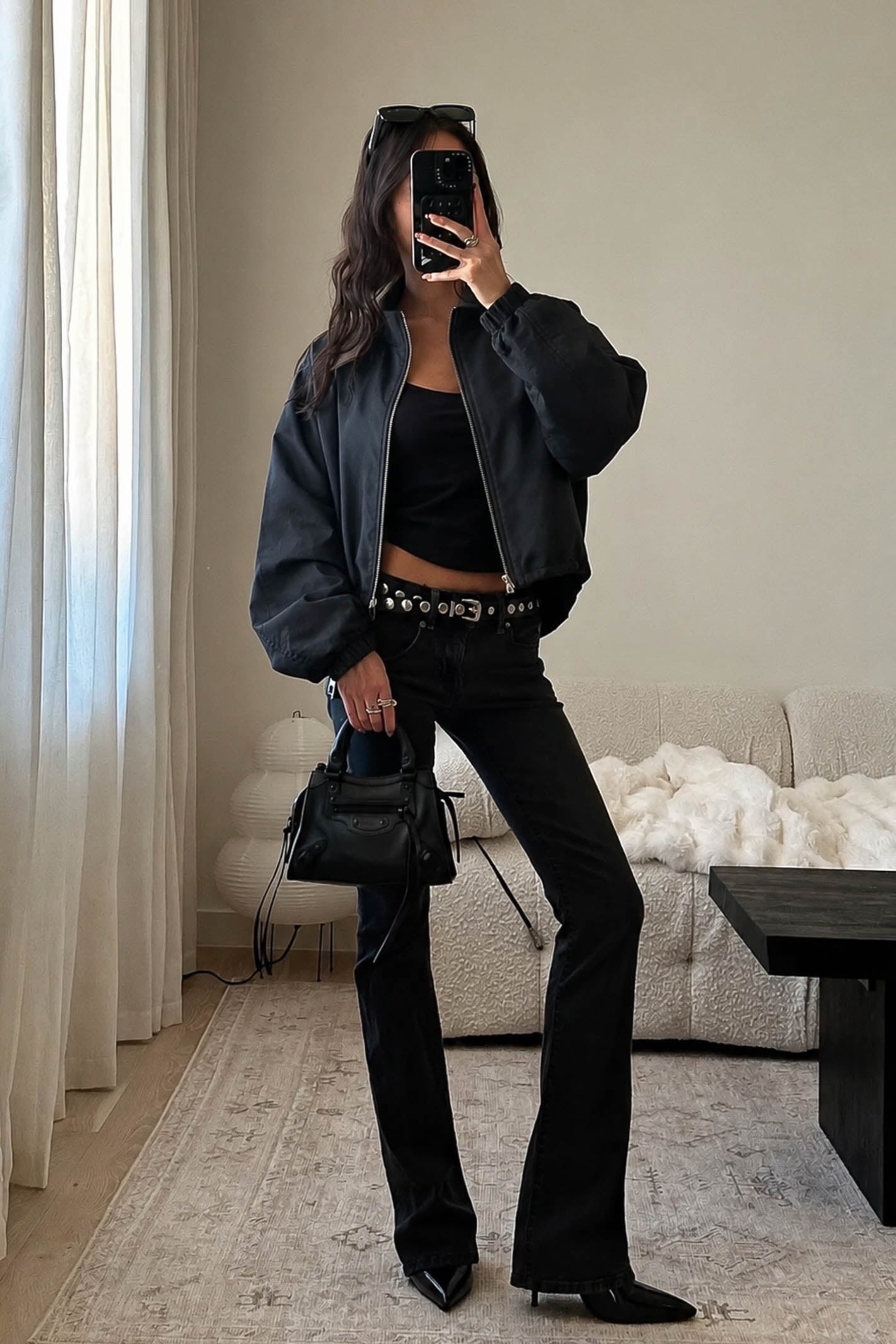 Cropped black sports jacket