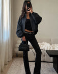 Cropped black sports jacket