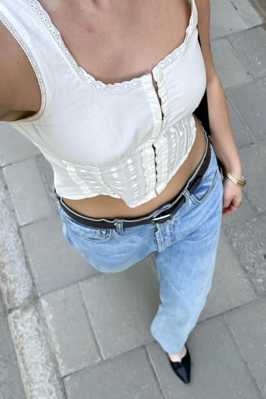 white lace top