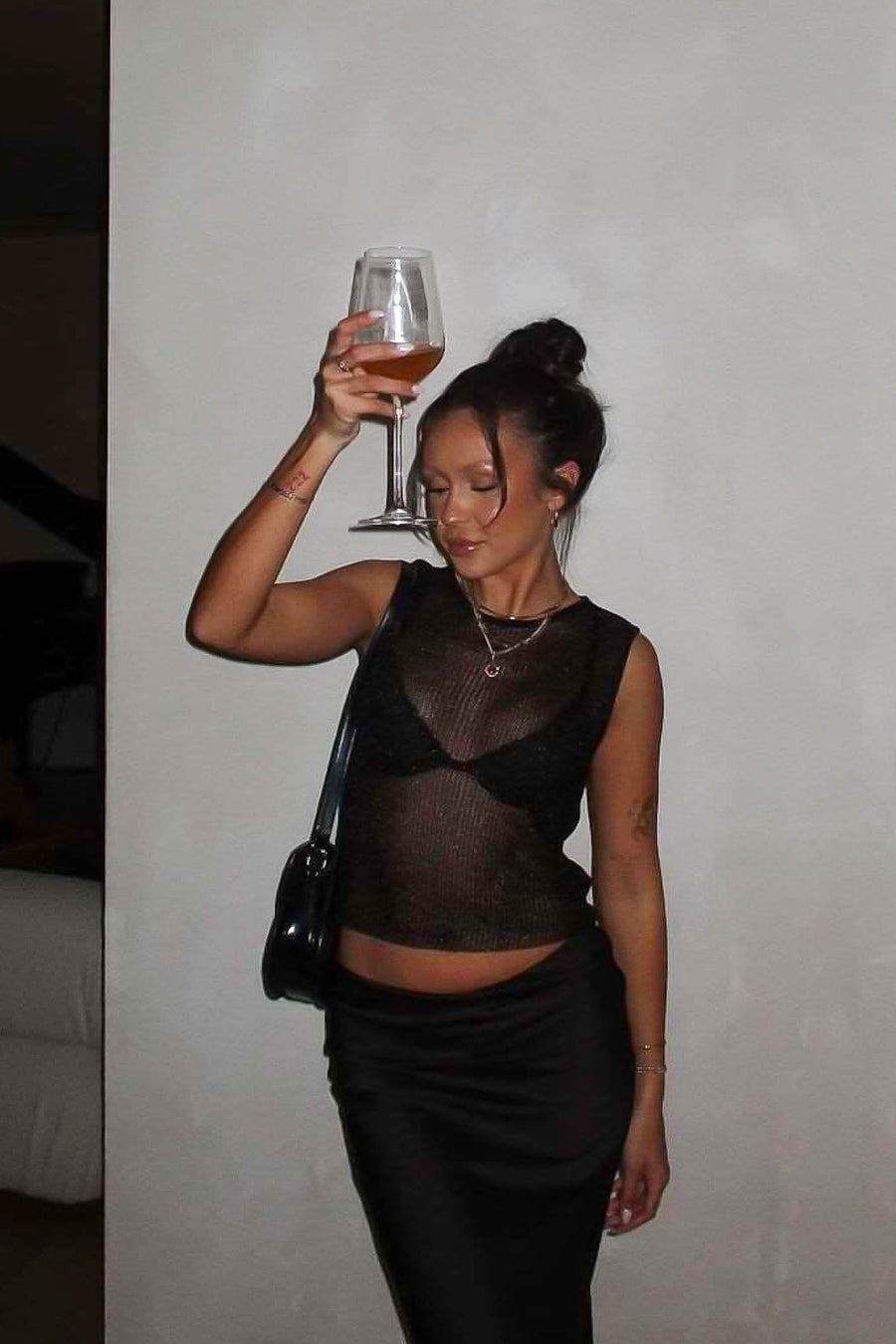 black metallic tank top