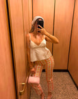 CHLOE JACQUARD SILKY CAMI / WHITE