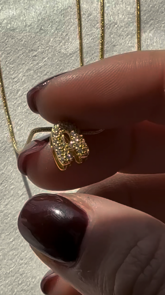 Crystal bubble letter pendant necklace