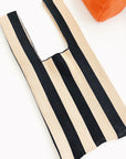 knit striped bag