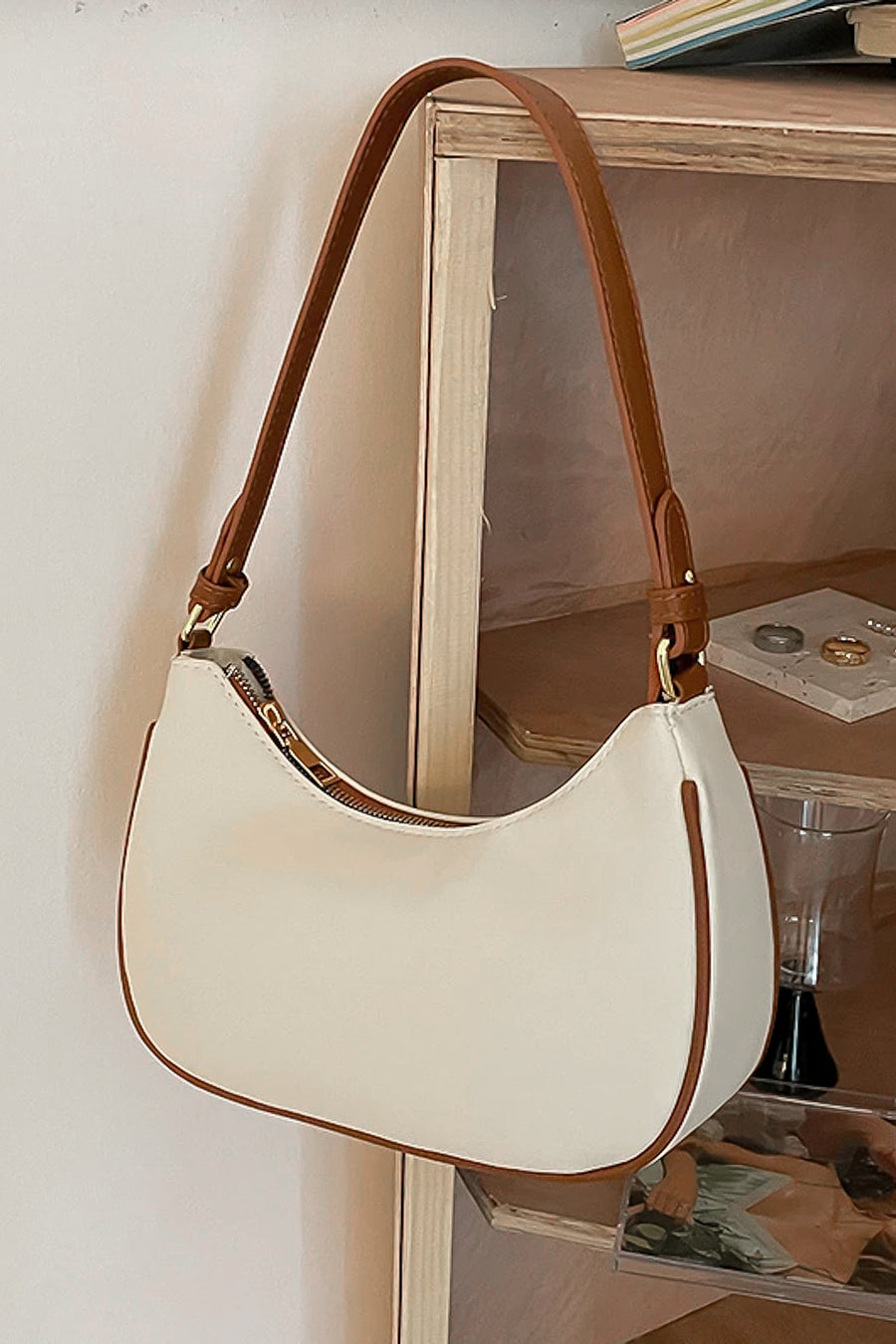 cream handbag