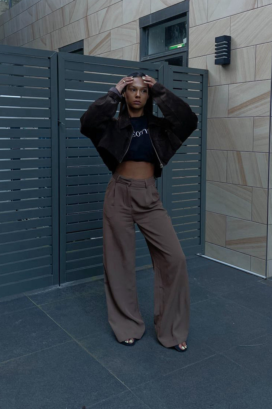 brown trousers
